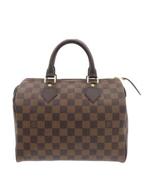 Louis Vuitton Speedy 25 Ebene Damier Canvas Handbag